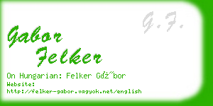 gabor felker business card